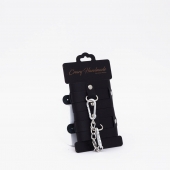 Черные кожаные наручники с хромированной фурнитурой - Crazy Handmade - купить с доставкой в Тольятти