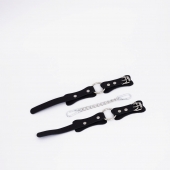 Черные кожаные оковы с кольцом - Crazy Handmade - купить с доставкой в Тольятти