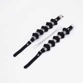 Черные кожаные наручники из звеньев - Crazy Handmade - купить с доставкой в Тольятти