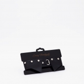 Черный однослойный кожаный ошейник с имитацией воротничка - Crazy Handmade - купить с доставкой в Тольятти