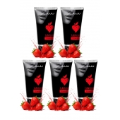 Набор из 5 съедобных лубрикантов JUJU со вкусом клубники - JuJu - купить с доставкой в Тольятти