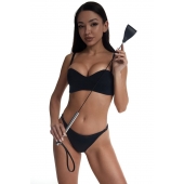 Стек с широким черным кожаным наконечником и металлической ручкой - 67 см. - Crazy Handmade - купить с доставкой в Тольятти