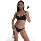 Стек с черным кожаным наконечником в виде сердца и металлической ручкой - 67 см. - Crazy Handmade - купить с доставкой в Тольятти