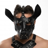 Черная кожаная маска «Собака» - Crazy Handmade - купить с доставкой в Тольятти