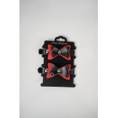 Черно-красные кожаные наручники с бантиками - Crazy Handmade - купить с доставкой в Тольятти