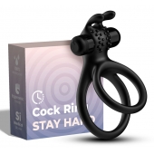 Черное эрекционное виброкольцо с подхватом мошонки Stay Hard - Boys of Toys - в Тольятти купить с доставкой