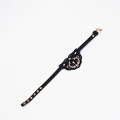 Черный чокер с клепками и золотистой фурнитурой - Crazy Handmade - купить с доставкой в Тольятти