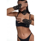 Фигурный набор для БДСМ-игр с узорами и золотистой фурнитурой - Crazy Handmade - купить с доставкой в Тольятти