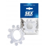 Прозрачное эрекционное кольцо со стимулирующими шариками - Sex Expert - в Тольятти купить с доставкой