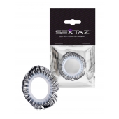 Эластичное эрекционное колечко с черными «ресничками» - Sextaz - в Тольятти купить с доставкой