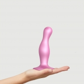 Розовая насадка Strap-On-Me Dildo Plug Curvy size M - Strap-on-me - купить с доставкой в Тольятти