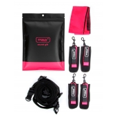 Черно-розовый эротический набор: фиксатор, оковы, наручники, повязка - Erokay - купить с доставкой в Тольятти