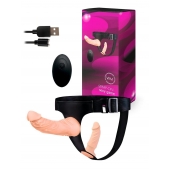 Женский страпон с 2 насадками, вибрацией и пультом ДУ - Erowoman-Eroman - купить с доставкой в Тольятти