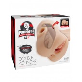 Телесный мастурбатор с вибрацией Double Pounder Vibrating Squeeze Stroker - Pipedream - в Тольятти купить с доставкой