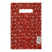 Красный подарочный новогодний пакет с вырубной ручкой (20х30 см) - Сима-Ленд - купить с доставкой в Тольятти