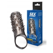Дымчатая насадка на пенис с выпуклостями - 12 см. - Sex Expert - в Тольятти купить с доставкой