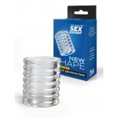 Прозрачная сквозная насадка на пенис с ребрышками - Sex Expert - в Тольятти купить с доставкой