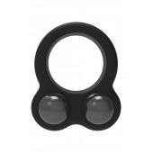 Черное эрекционное кольцо с утяжелителями Cockring Dual Weight - Dream Toys - в Тольятти купить с доставкой