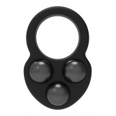 Черное эрекционное кольцо с утяжелителями - Dream Toys - в Тольятти купить с доставкой