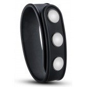 Черное эрекционное кольцо на кнопках - Blush Novelties - в Тольятти купить с доставкой