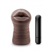 Коричневый мастурбатор-ротик Krystal Vibrating Masturbator - Blush Novelties - в Тольятти купить с доставкой