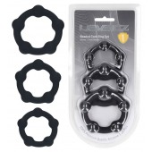 Набор из 3 эрекционных колец Beaded Silicone Cockring Set - Shots Media BV - в Тольятти купить с доставкой