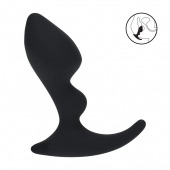 Черная анальная пробка для массажа простаты Double Ripple Silicone Prostate Massager - Shots Media BV - в Тольятти купить с доставкой