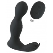 Черная анальная пробка с вибрацией, вращением и пультом ДУ RC Butt Plug with 2 Functions - Orion - в Тольятти купить с доставкой