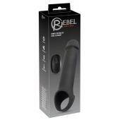 Черная вибронасадка для пениса с хомутом для мошонки и пультом ДУ Remote Controlled Penis Extension - Orion - в Тольятти купить с доставкой