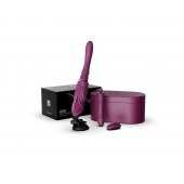 Фиолетовая секс-машина с функцией нагрева, насадками и присоской Sesh - Zalo - купить с доставкой в Тольятти