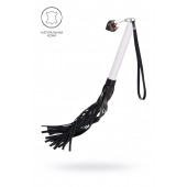 Плеть с белой рукоятью и чёрными хлыстами - 50 см. - Pecado - купить с доставкой в Тольятти