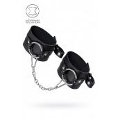 Черные оковы из толстой кожи с люверсами - Pecado - купить с доставкой в Тольятти