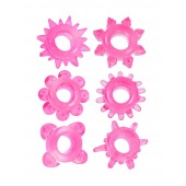 Набор из 6 розовых эрекционных колец с различным рельефом - Erowoman-Eroman - в Тольятти купить с доставкой