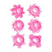 Набор из 6 розовых эрекционных колец с различным рельефом - Erowoman-Eroman - в Тольятти купить с доставкой