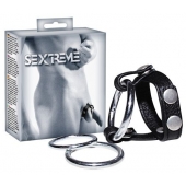 Подхват для мошонки с 3 съемными эрекционными кольцами Leder-Riemen - Orion - в Тольятти купить с доставкой