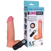 Фаллическая насадка Харнесс UNICOCK 5,5  с вибрацией - 17 см. - LOVETOY (А-Полимер) - купить с доставкой в Тольятти