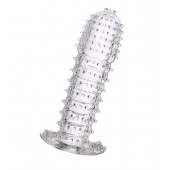 Гелевая прозрачная насадка c шипами - 12 см. - Toyfa Basic - в Тольятти купить с доставкой