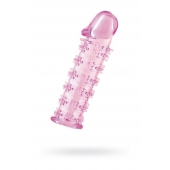 Гелевая розовая насадка на фаллос с шипами - 12 см. - Toyfa Basic - в Тольятти купить с доставкой