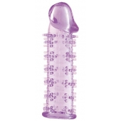 Гелевая фиолетовая насадка на фаллос с шипами - 12 см. - Toyfa Basic - в Тольятти купить с доставкой