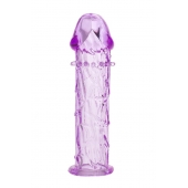 Гладкая фиолетовая насадка с усиками под головкой - 12,5 см. - Toyfa Basic - в Тольятти купить с доставкой