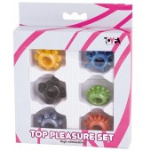 Набор из 6 разноцветных эрекционных колец - Toyfa Basic - в Тольятти купить с доставкой