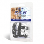 Утяжка на пенис на замочке Duo Cock And Ball Lock - BlueLine - купить с доставкой в Тольятти
