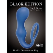 Синее эрекционное кольцо с анальной пробкой Double Pleasure Anal Plug - Lola Games - в Тольятти купить с доставкой
