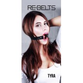 Чёрный кожаный чокер-кляп Tyra Black - Rebelts - купить с доставкой в Тольятти