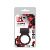 Чёрное эрекционное виброкольцо LIT-UP SILICONE STIMU RING 3 BLACK - Dream Toys - в Тольятти купить с доставкой