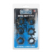 Набор из 6 дымчатых эрекционных колец MENZSTUFF 6PC STRECHEABLE RING SET - Dream Toys - в Тольятти купить с доставкой