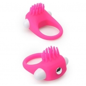 Розовое эрекционное кольцо с щеточкой LIT-UP SILICONE STIMU RING 5 - Dream Toys - в Тольятти купить с доставкой