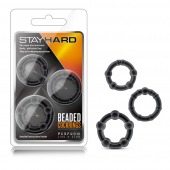 Набор из 3 чёрных эрекционных колец Stay Hard Beaded Cockrings - Blush Novelties - в Тольятти купить с доставкой