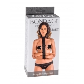 Ошейник с длинной лентой и наручниками Strap Bondage Kit Plus Size - Lola Games - купить с доставкой в Тольятти