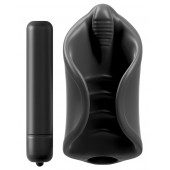 Чёрный мастурбатор Vibrating Silicone Stimulator с вибрацией - Pipedream - в Тольятти купить с доставкой